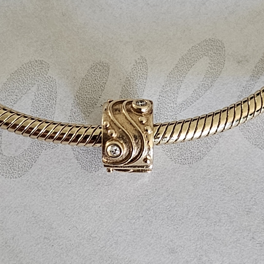Pandora 14K Babbling Brook Clip with Diamonds. 750418D